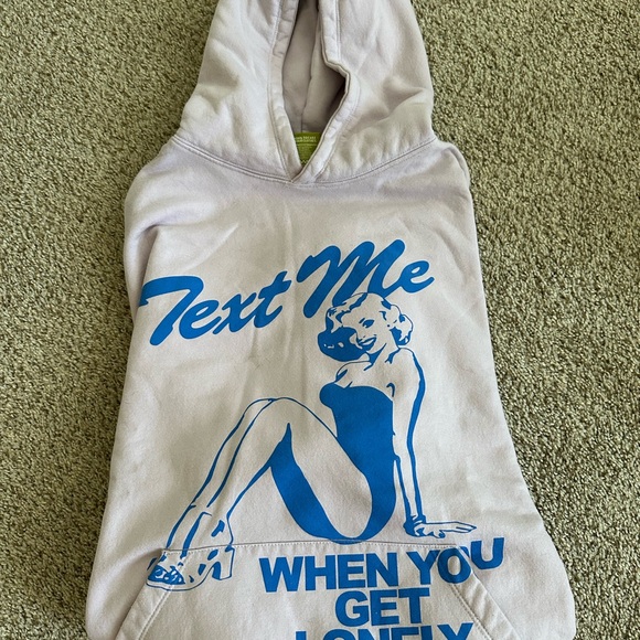 LONLEY GHOST “Text Me When You Get Lonely” Graphic Hoodie - Picture 1 of 5